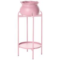 PFLANZENSTÄNDER Rosa Mokuren - Pink, Metall (60cm) - Beliani