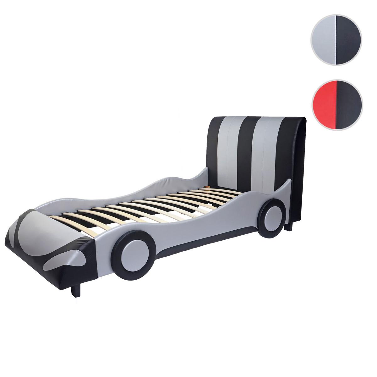 BETT AUTO Schwarz, Silber - Silberfarben/Schwarz, Holz (114/103/237cm) - MCW