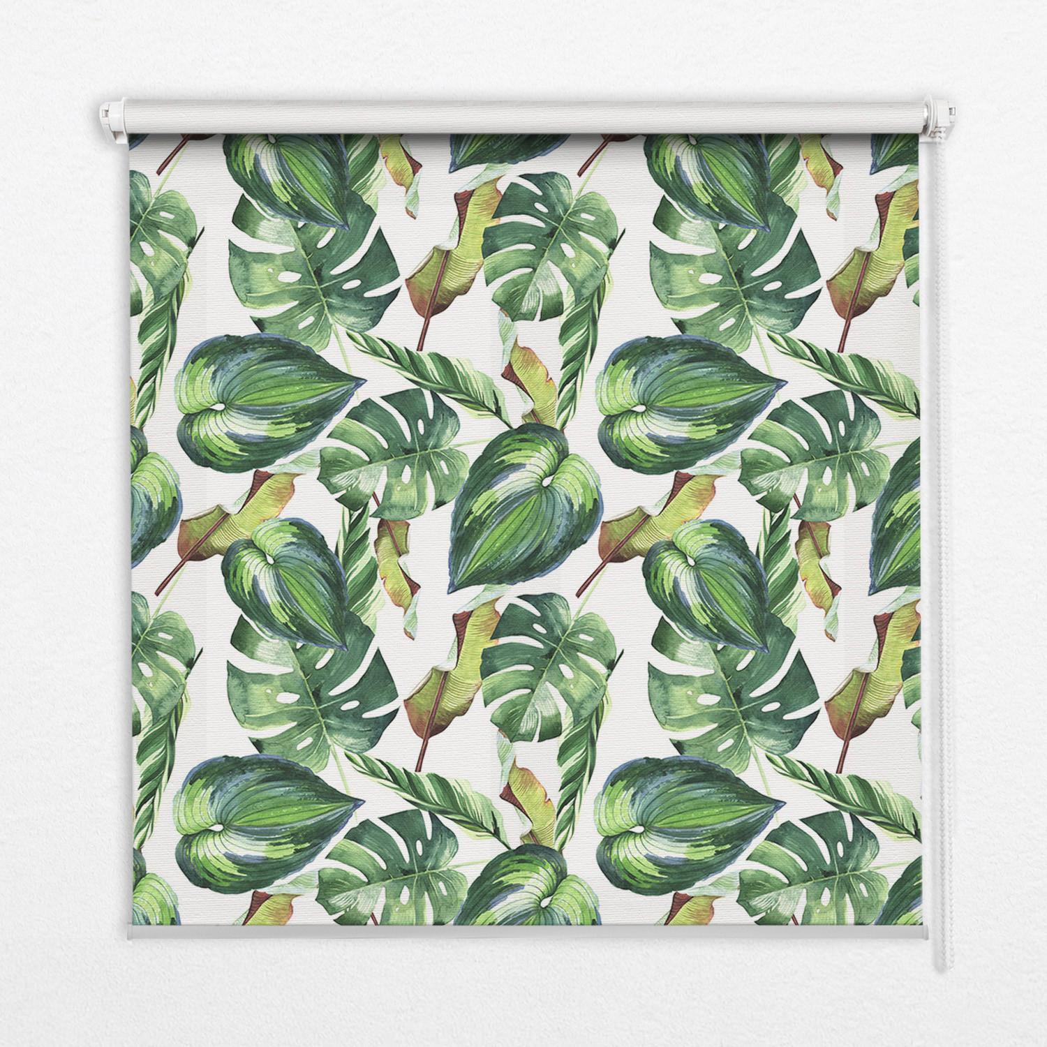 INNENROLLO - Fensterrollo - Rollo - 150x180 cm - Tropische Pflanzen - Grün, Kunststoff (150/180/0.5cm) - TULUP