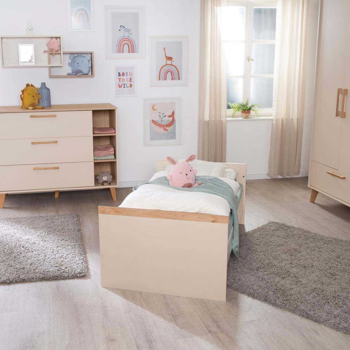 BABYZIMMER SET Jil 2-teilig - Kastanienfarben/Kaschmir, Holz/Holzwerkstoff (117/103/78cm) - Roba