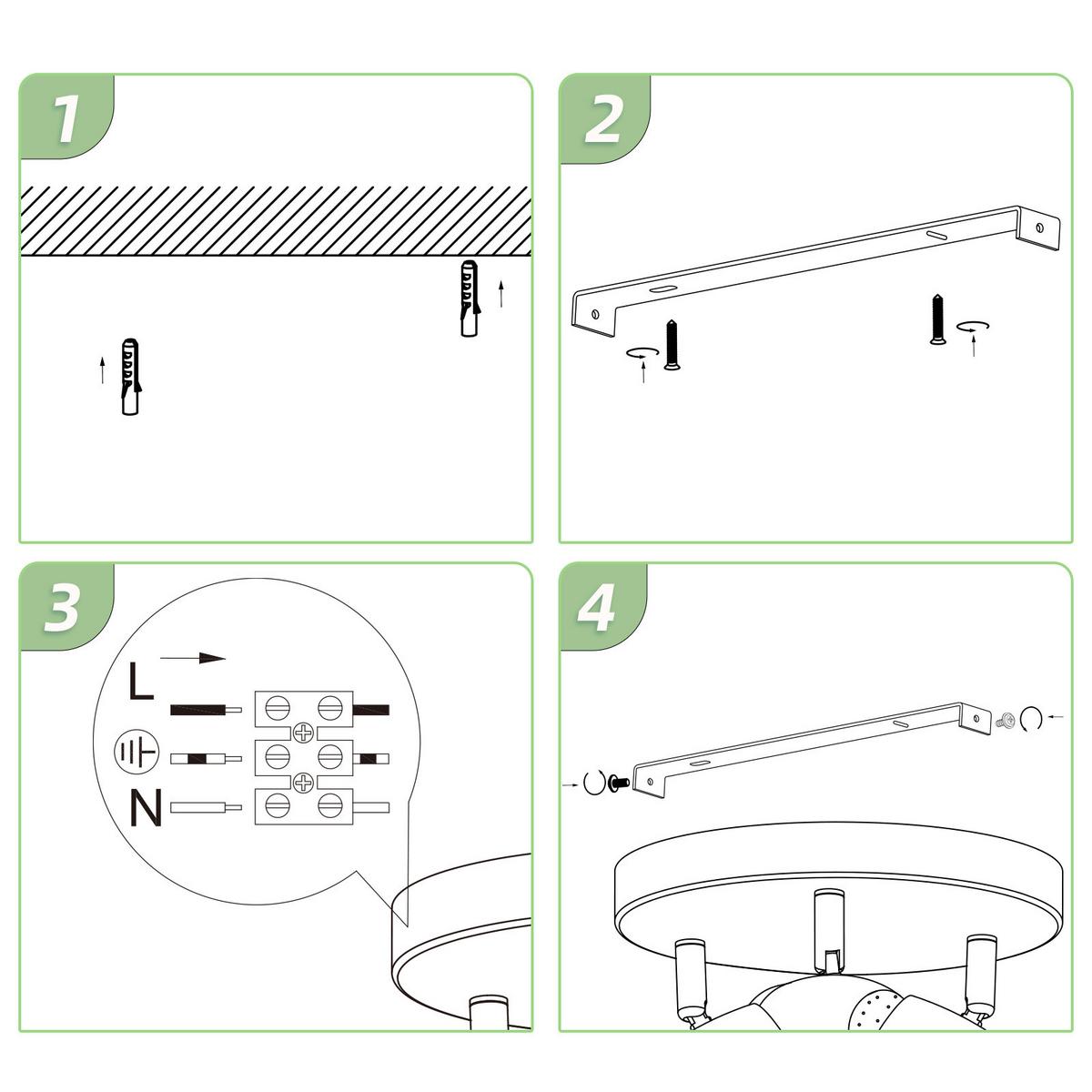 DECKENSTRAHLER Sternlic 15.5/19/60 cm - Grau, Kunststoff (60/15.5/19cm) - ZMH