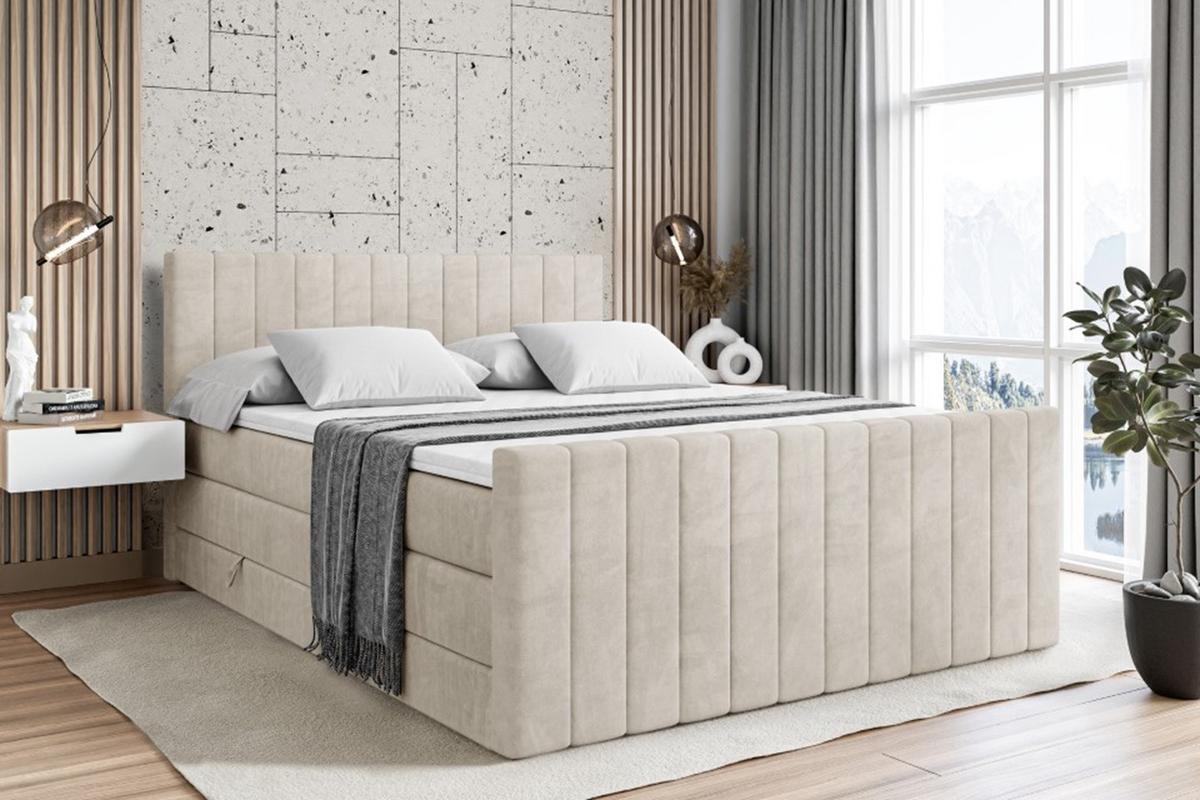 BOXSPRINGBETT EDITA-Z KING - 120x200 - H3/H4 - Creme - Creme, Holzwerkstoff (120/200cm) - ALTDECOR