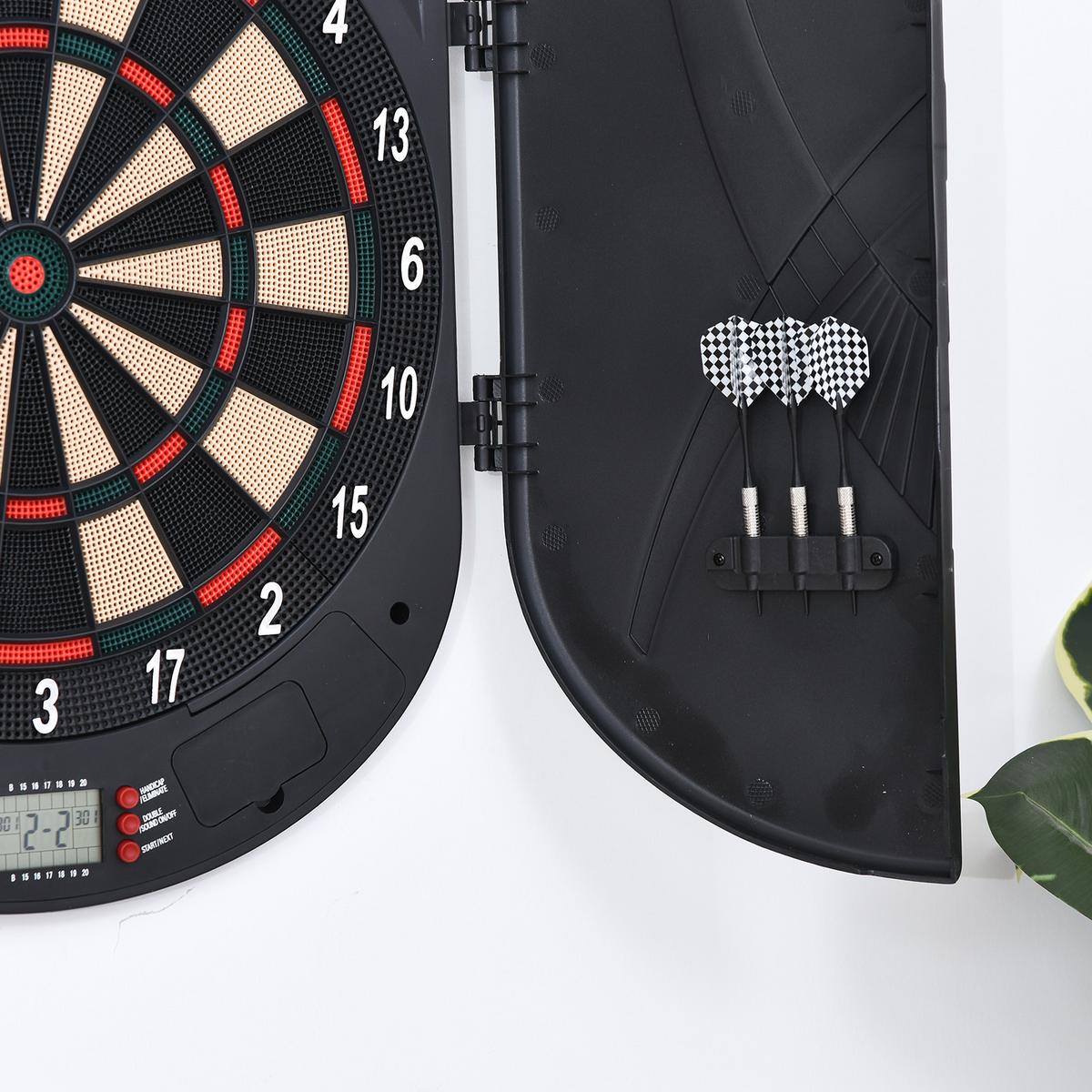 ELEKTRONISCHE Dartscheibe - Schwarz, Kunststoff (44/50cm) - HOMCOM