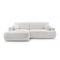 ECKCOUCH L Form Peoni Weiß 267/168/87 cm mit Schlaffunktion L - Schwarz/Weiß, Kunststoff/Textil (168/267cm) - AX Living