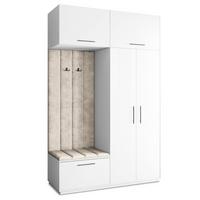 GARDEROBENSCHRANK REMA 150/240/60 cm Modern Weiß - Beige/Weiß, Holzwerkstoff (150/240/60cm) - MASSENO