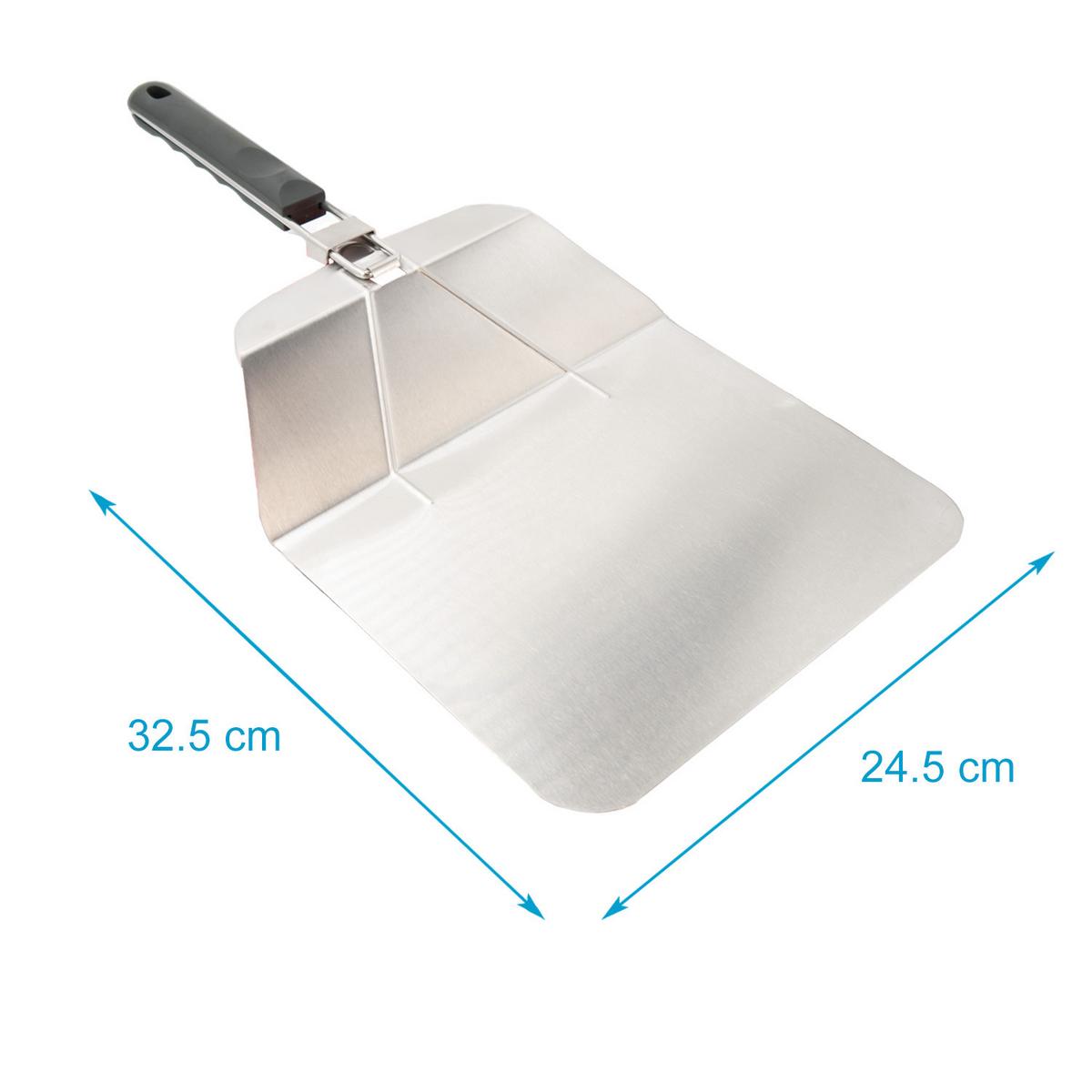 PIZZASCHAUFEL faltbar 54 x 25.5 x 5 cm - Silberfarben, Metall (24.5/6.5/53.5cm) - Intirilife