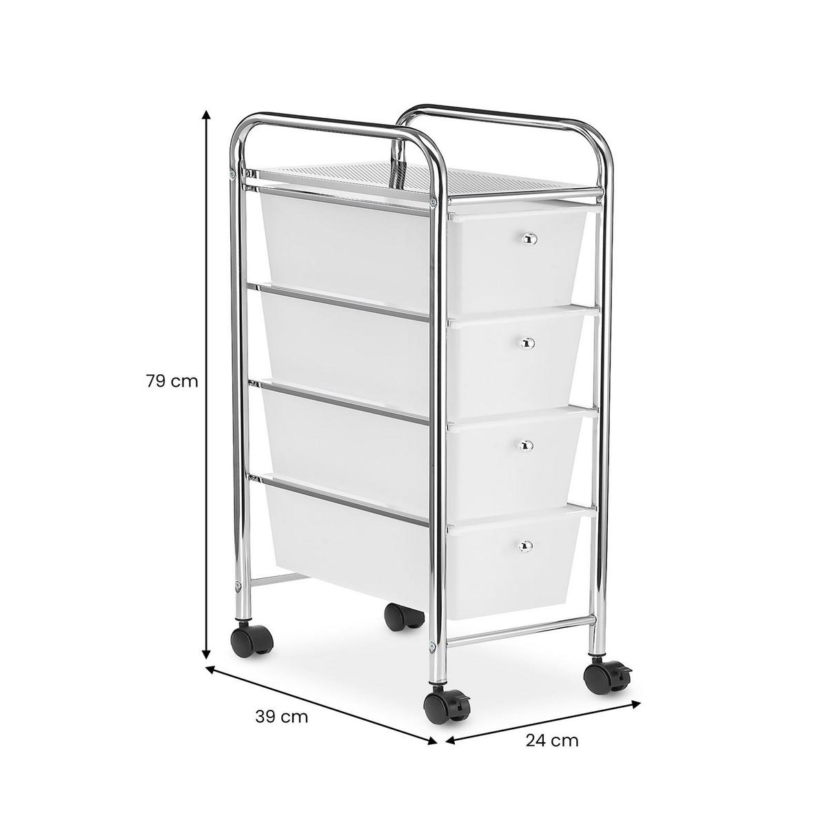 BADROLLWAGEN GINA transparent - Transparent, Kunststoff/Metall (24/79/39cm) - IDIMEX