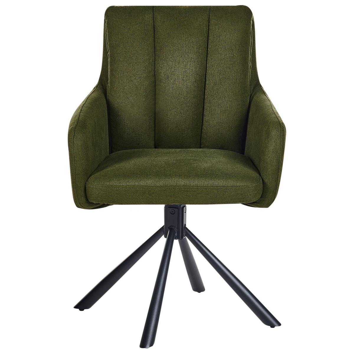 ESSZIMMERSTUHL 2er-Set Dunkelgrün Sardoal - Dunkelgrün/Schwarz, Textil (56/86/65cm) - Beliani