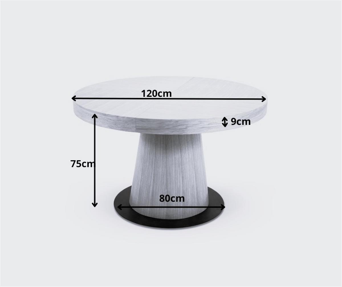 ESSTISCH METALO Ausziehbar 120 - 220 / 120 x 76 cm - Eichefarben, Holz (120/120/76cm) - MASSENO