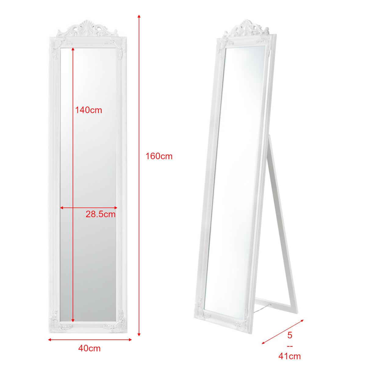 STANDSPIEGEL Arezzo - Weiß, Glas/Holz (28.5/160/140cm) - [en.casa]
