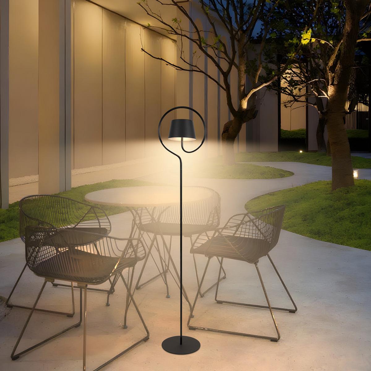 LED STEHLAMPE CARA Ⅲ 23/20/120 cm - Schwarz, Metall (23/20/120cm) - Nettlife