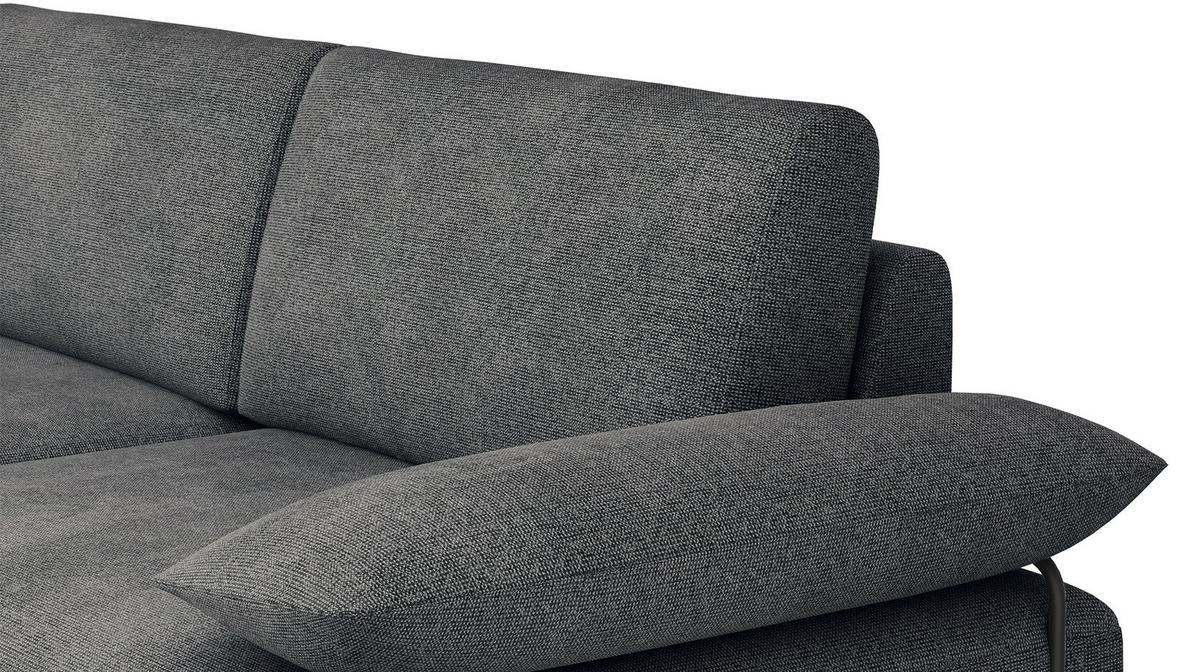 SOFA LORI 3-Sitzer, dunkelgrau - Dunkelgrau/Schwarz, Holzwerkstoff/Textil (245/87/96cm) - Wozimo
