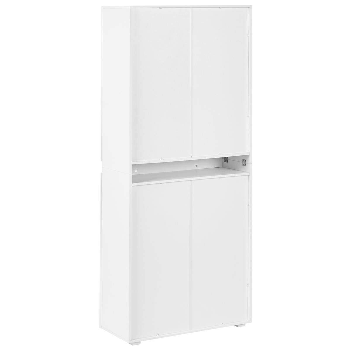 SCHUHSCHRANK Weiß Lethbridge - Weiß, Holzwerkstoff (77/180/36cm) - Beliani