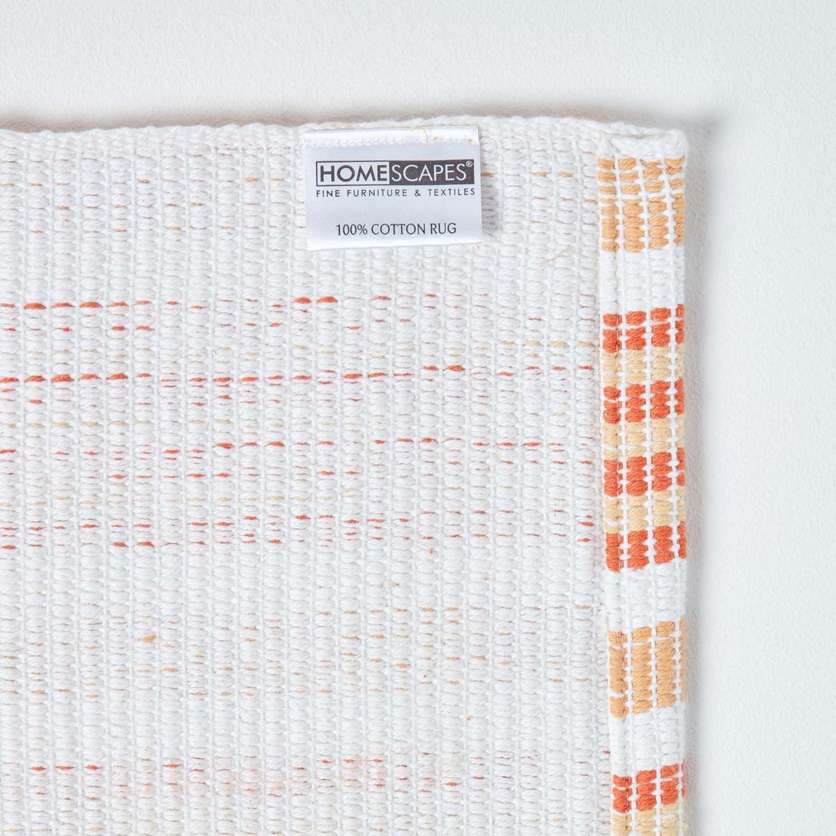 BADEMATTE 40/60 cm gestreift, Baumwolle - Orange, Textil (40/60cm) - Homescapes