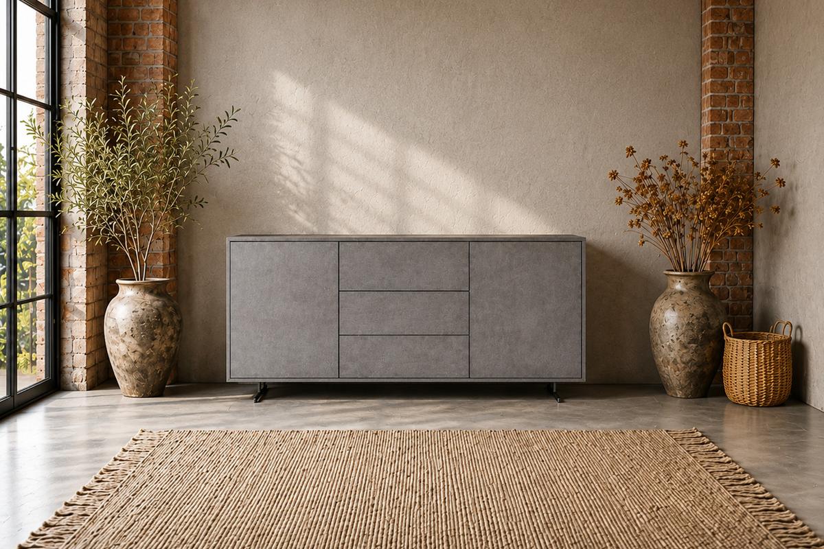SIDEBOARD GALA Grau Holz - Grau, Holz/Metall (180/85/40cm) - KAWOLA