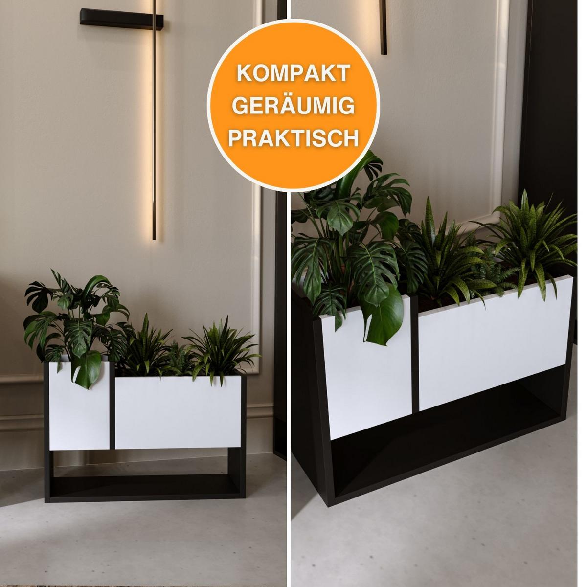 BLUMENKASTEN - Weiß, Holzwerkstoff (22.6/45/64.5cm) - RAUMHIRSCH FURNITURE