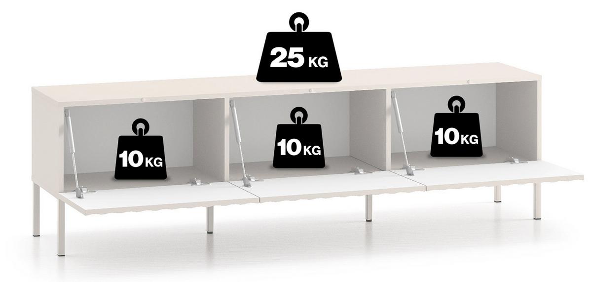 TV-LOWBOARD Derriva Hellbeige 170 cm - Ecru/Beige, Holzwerkstoff/Metall (169.8/49.7/37cm) - Selsey
