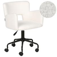 BÜROSTUHL Bouclé Cremeweiß Sanilac - Schwarz/Weiß, Textil (62/71/62cm) - Beliani