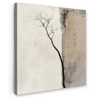 LEINWANDBILD Wabi sabi - Pflanze - Beige Wandbild Wohnzimmer 50x50 cm - Taupe, Textil (50/50cm) - MuchoWow