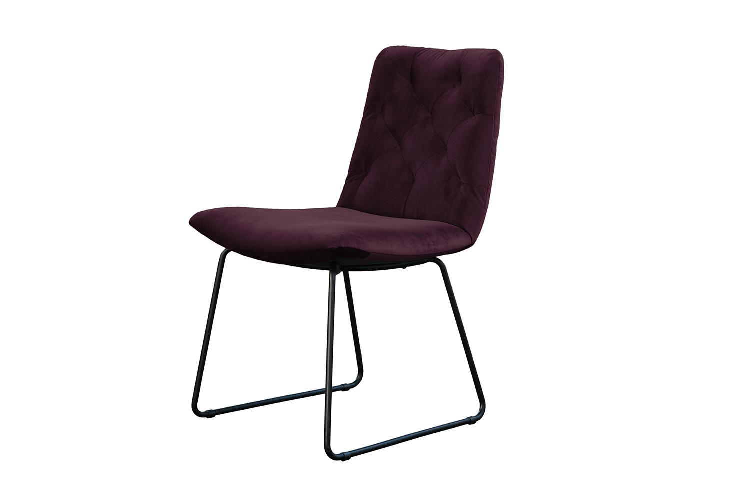 STUHL NEW CHARME Violett Velvet (1er-Set) - Violett, Textil (52/87/66cm) - KAWOLA