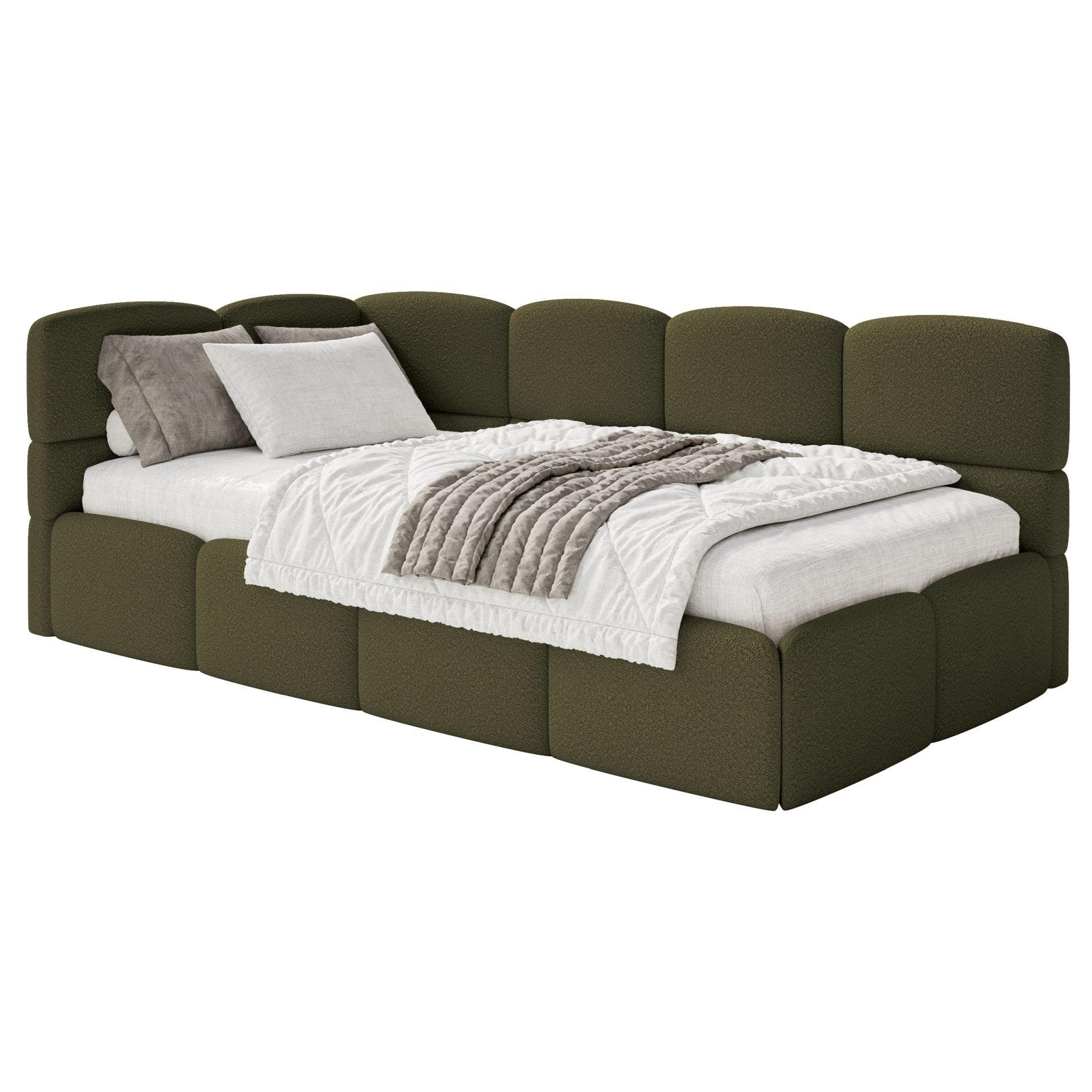 JUGENDBETT Cloudy links Bouclé Braun - Braun, Kunststoff/Textil (90/200cm) - Selsey