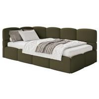 JUGENDBETT Cloudy links Bouclé Braun - Braun, Kunststoff/Textil (90/200cm) - Selsey