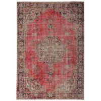 KURZFLOR DESIGNER TEPPICH MODERN VINTAGE ORIENT MUSTER - Beige/Rot, Textil (120/170cm) - Pergamon