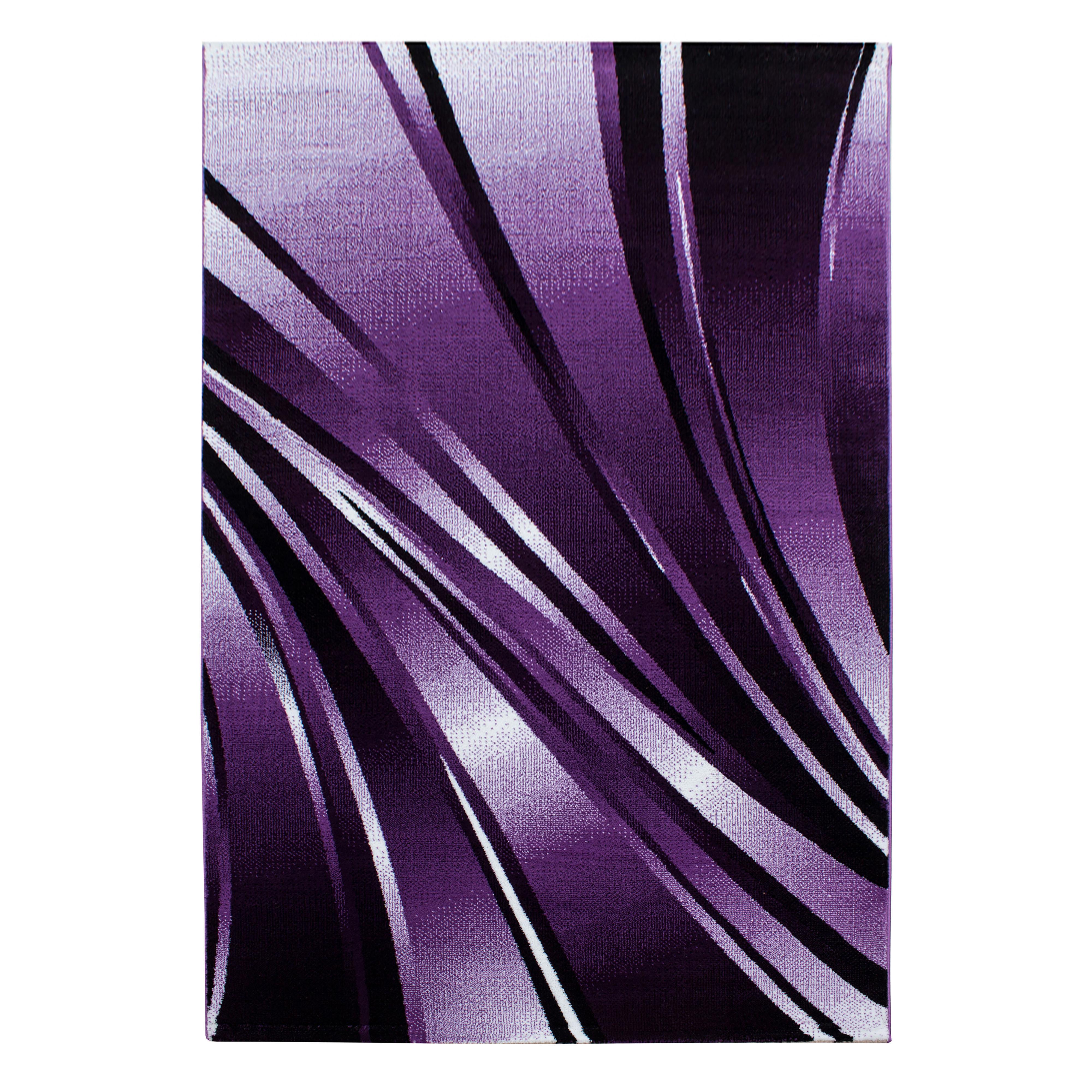 TEPPICH Kurzflor DRAU in Violett, mit abstraktem Wellenmuster, 240 x 340 cm - Lila, Textil (240/340cm) - KADIMA DESIGN