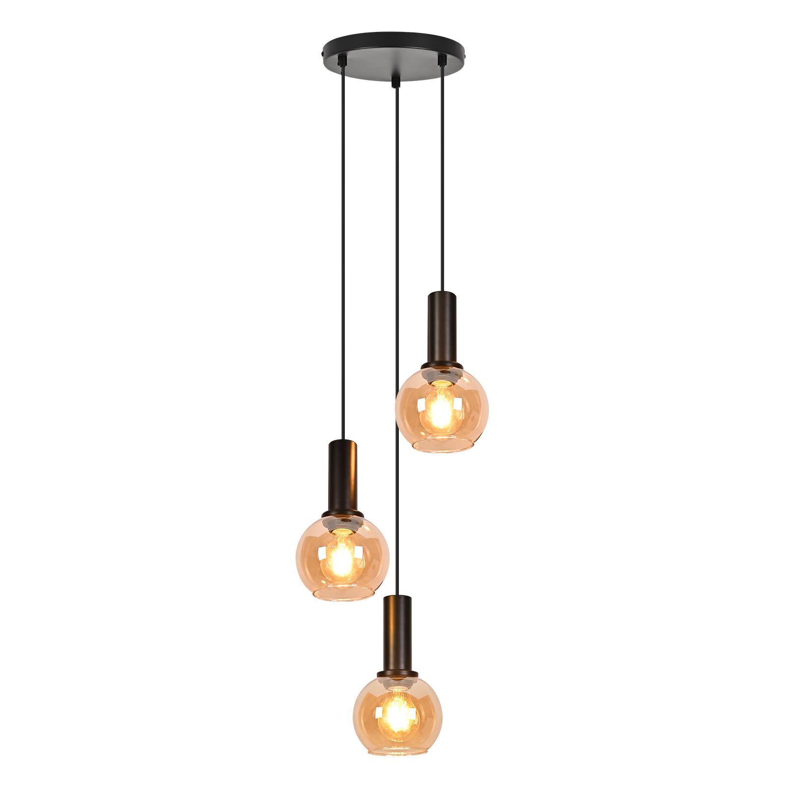PENDELLEUCHTE Jorvex 22/13/145 cm - Schwarz, Glas/Metall (22/13/145cm) - ZMH