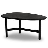 COUCHTISCH Mango Massivholz in Schwarz, Nierenform, 86x50x37 cm - Schwarz, Holz/Metall (50/86/37cm) - KADIMA DESIGN