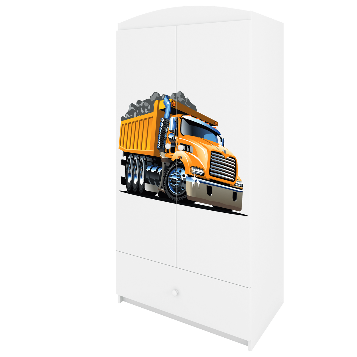 KINDERKLEIDERSCHRANK Lastwagen - Weiß, Holzwerkstoff (90/175/52cm) - RAUMHIRSCH FURNITURE