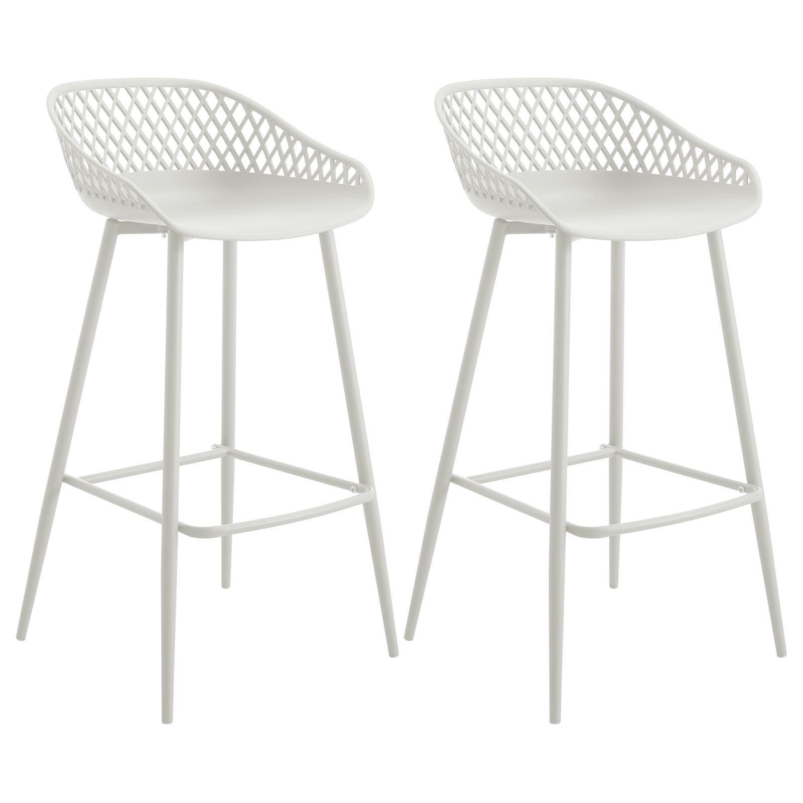 BARHOCKER IREK 2er-Set weiß/weiß - Weiß, Textil (47/99/49cm) - IDIMEX