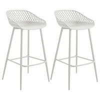 BARHOCKER IREK 2er-Set weiß/weiß - Weiß, Textil (47/99/49cm) - IDIMEX