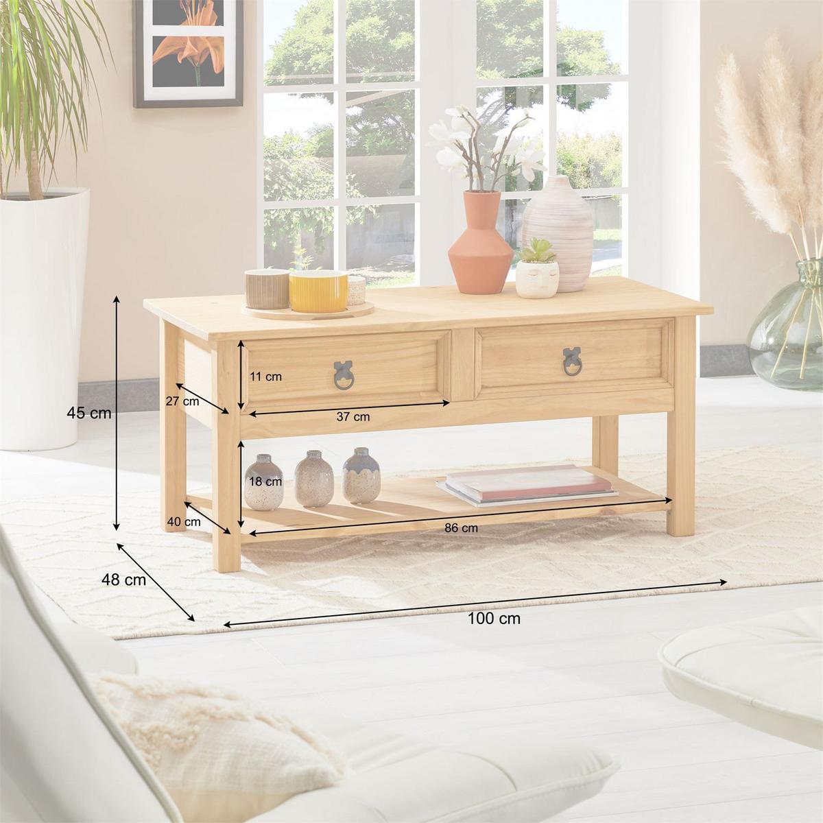 COUCHTISCH TEQUILA - Braun, Holz (48/100/45cm) - IDIMEX