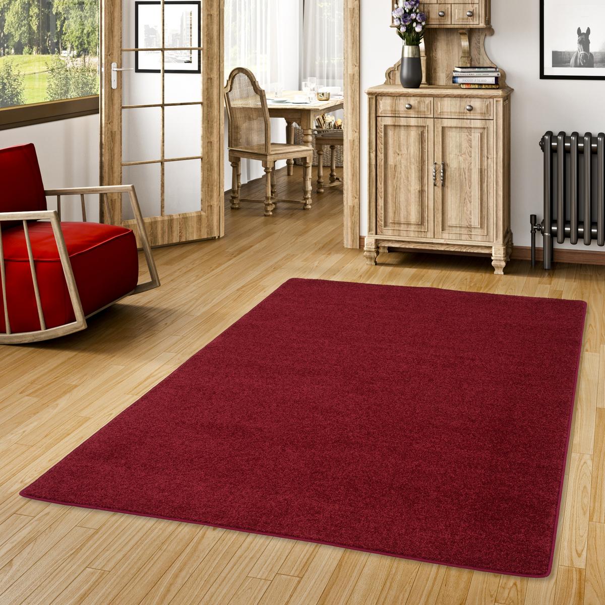 HOCHFLOR VELOURS TEPPICH MONA - Weinrot, Textil (100/400cm) - Snapstyle