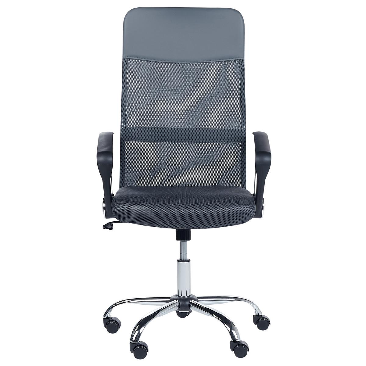 BÜROSTUHL Polyester Grau Design - Grau, Kunststoff/Textil (63/114/63cm) - Beliani