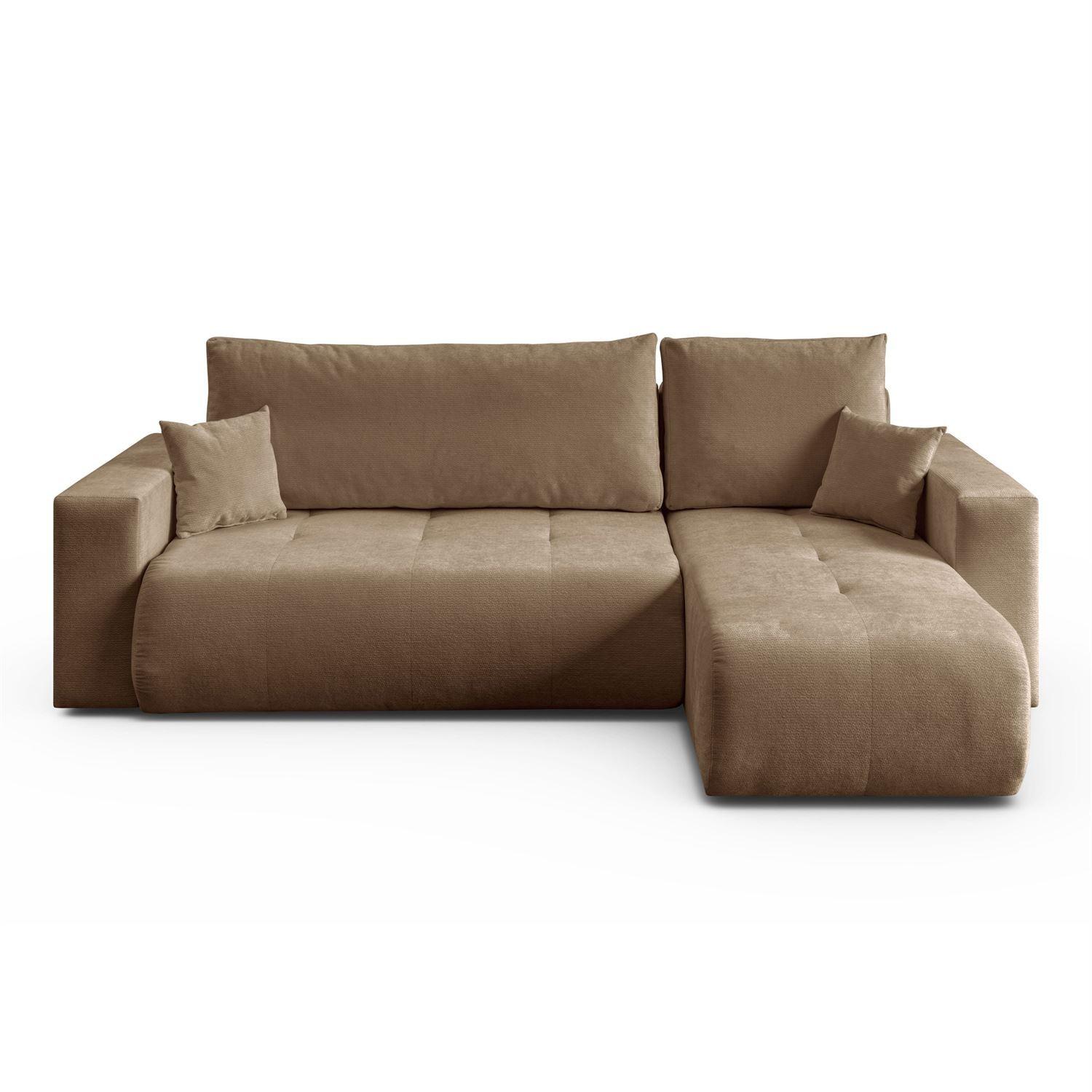 ECKSOFA CLOUD II L mit Schlaffunktion, Vibe 19 - Hellbraun, Textil (247/152cm) - Lookway