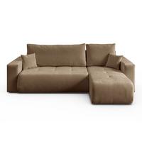 ECKSOFA CLOUD II L mit Schlaffunktion, Vibe 19 - Hellbraun, Textil (247/152cm) - Lookway