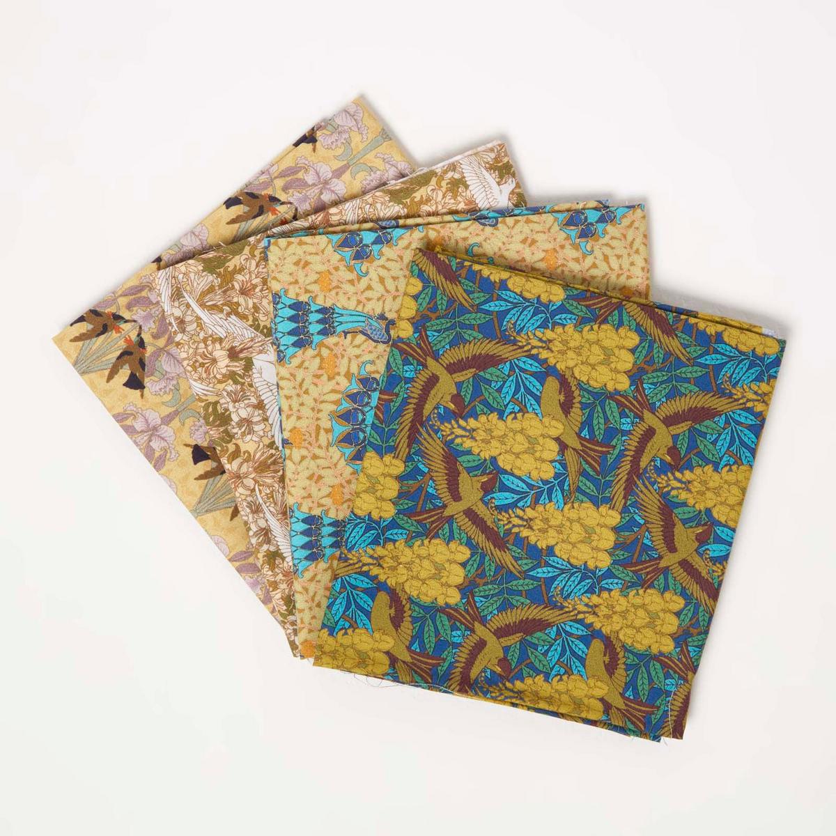PATCHWORK-STOFFPAKET Art Déco IV – Fat Quarter 4er-Set, 100% Baumwolle - Multicolor, Textil (50/55cm) - Homescapes