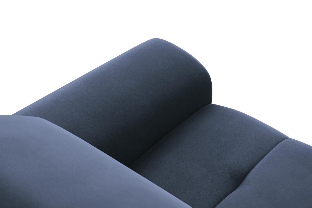 SOFA FIERO 2-Sitzer, Marineblauer Veloursstoff - Blau/Schwarz, Holz/Textil (170/82/103cm) - Courtois Laville