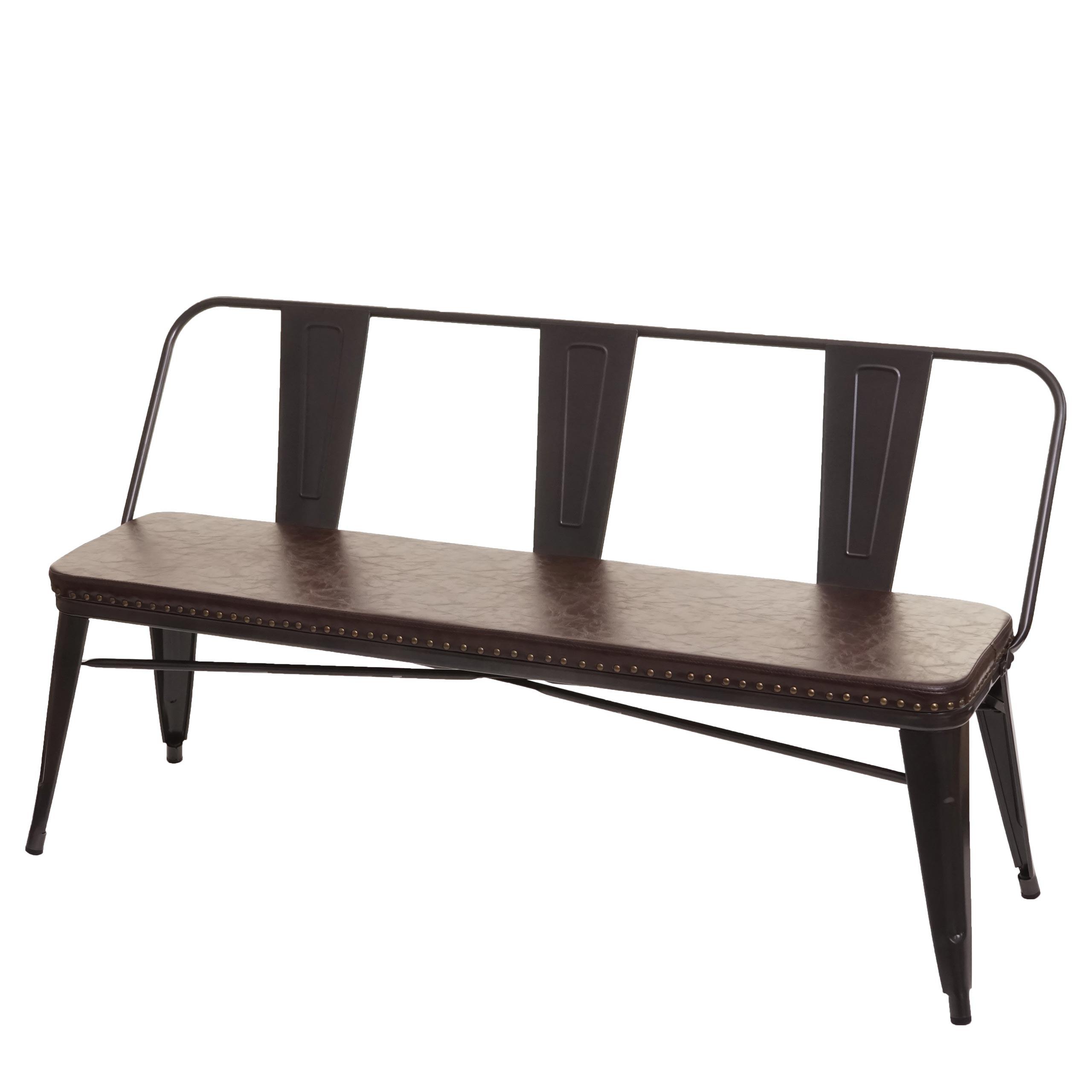 3ER-SITZBANK Schwarz, Braun - Schwarz/Braun, Metall (153/80/56cm) - MCW