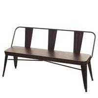 3ER-SITZBANK Schwarz, Braun - Schwarz/Braun, Metall (153/80/56cm) - MCW
