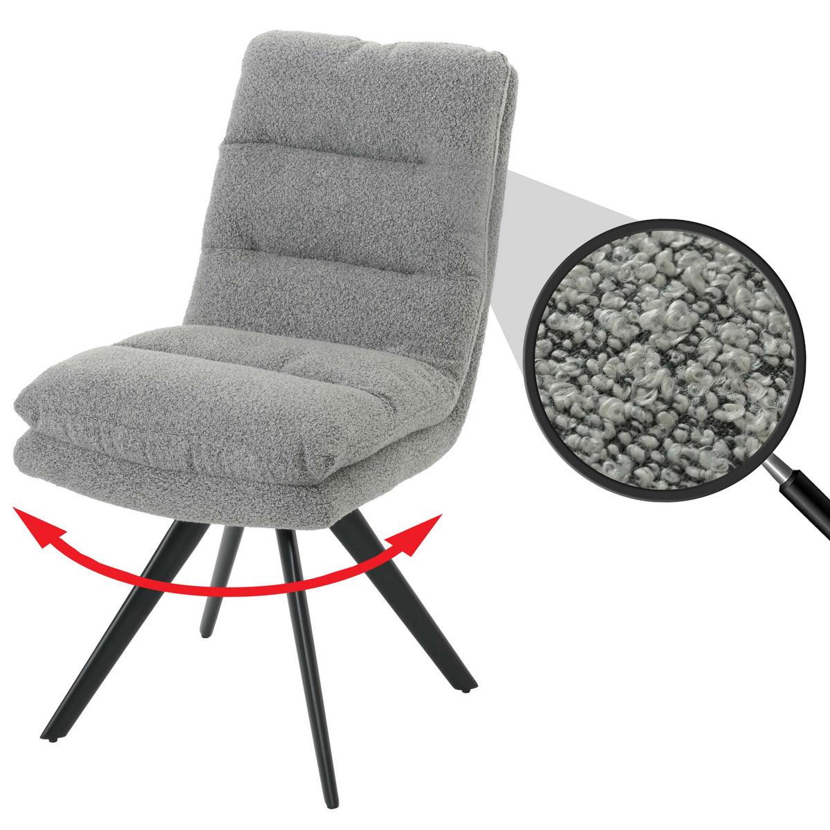 ESSZIMMERSTUHL Grau - Hellgrau/Grau, Textil (48/92/68cm) - MCW