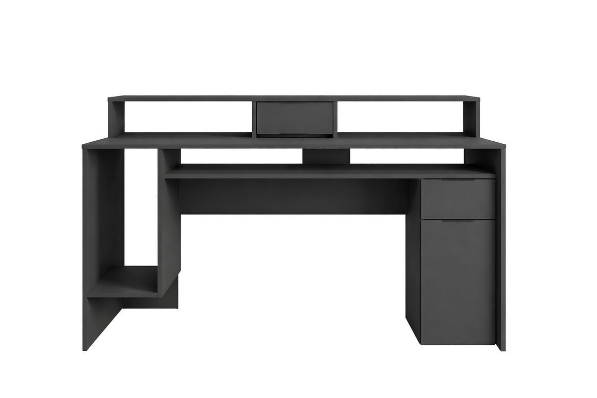 SCHREIBTISCH Grau Graphit 160/91,5/70 - Graphitfarben/Grau, Holzwerkstoff (90/50/92cm) - RAUMHIRSCH FURNITURE