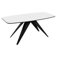 TISCH Ferro 160 - Schwarz/Weiß, Holzwerkstoff/Metall (80/160/76cm) - MIRJAN24