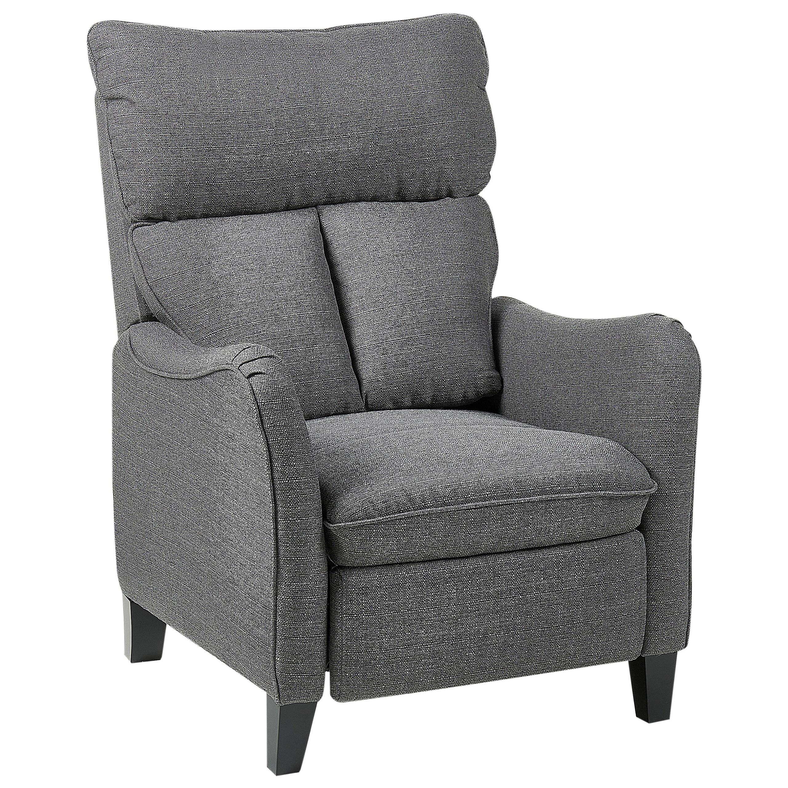 SESSEL grau manuell verstellbar Royston - Schwarz/Grau, Textil (68/108/73cm) - Beliani