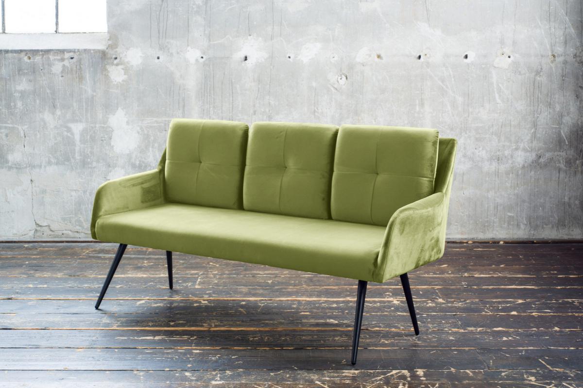 ESSZIMMERBANK PIRI Grün Velvet - Grün, Textil (180/84/64cm) - KAWOLA