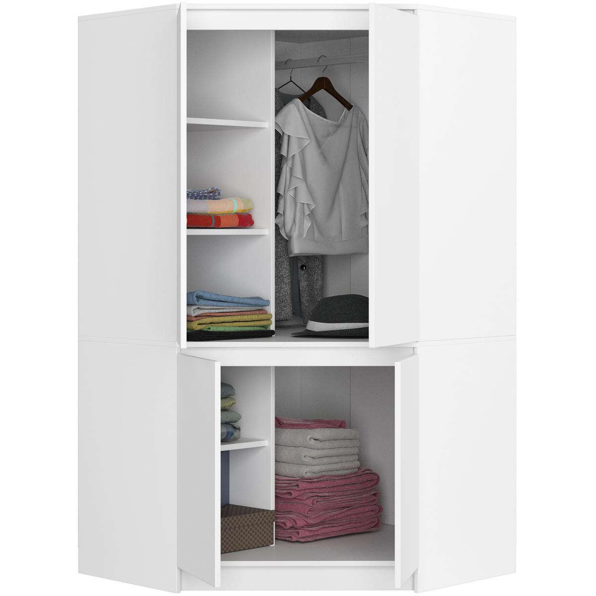 KLEIDERSCHRANK Weiß 180/100/50 - Weiß, Holzwerkstoff (100/180/50cm) - RAUMHIRSCH FURNITURE