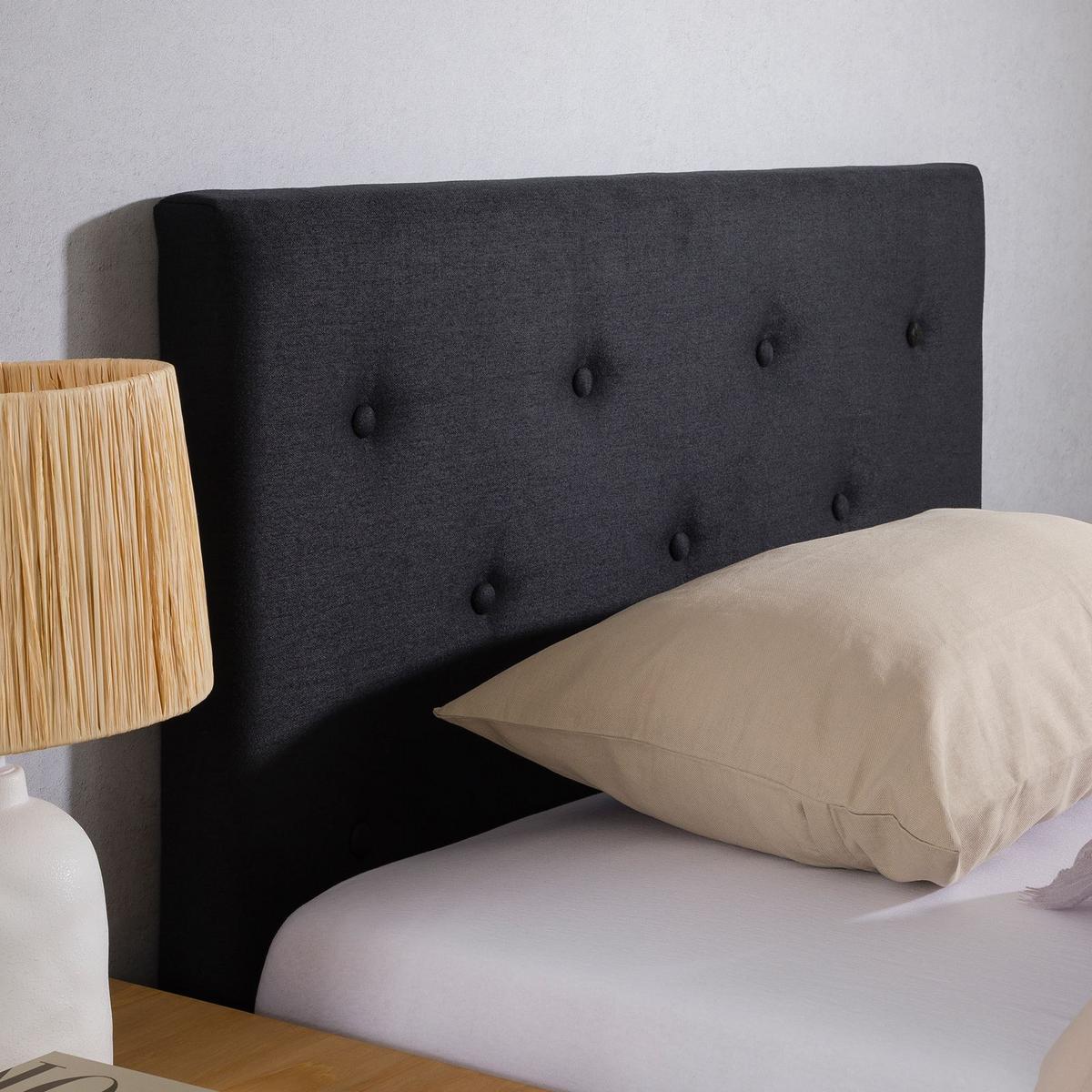 KOPFTEIL MAVELI 90x190 cm schwarz - Schwarz, Textil (90/97/7cm) - IDIMEX