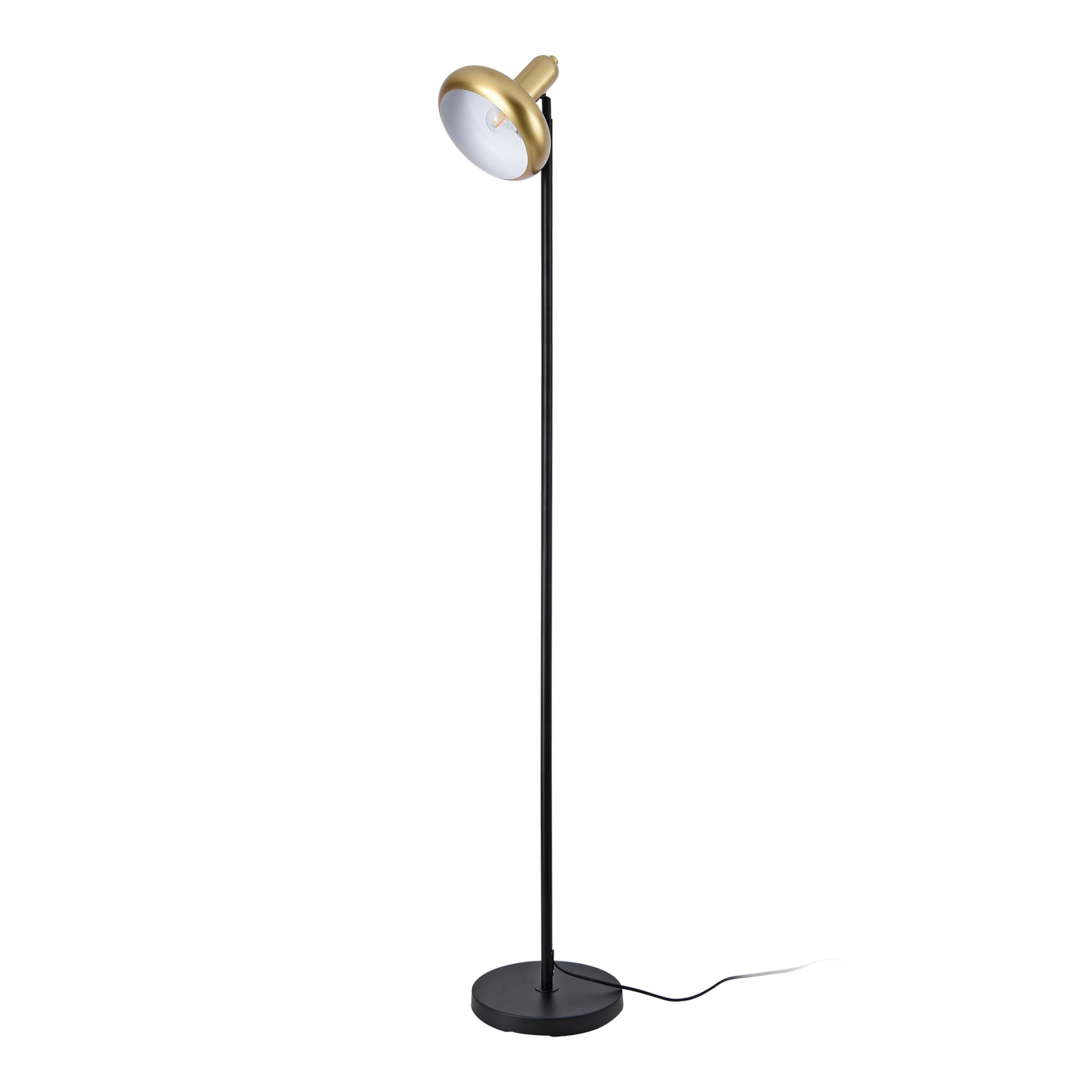 STEHLEUCHTE Namsos - Goldfarben/Schwarz, Metall (25/25/156cm) - lux.pro